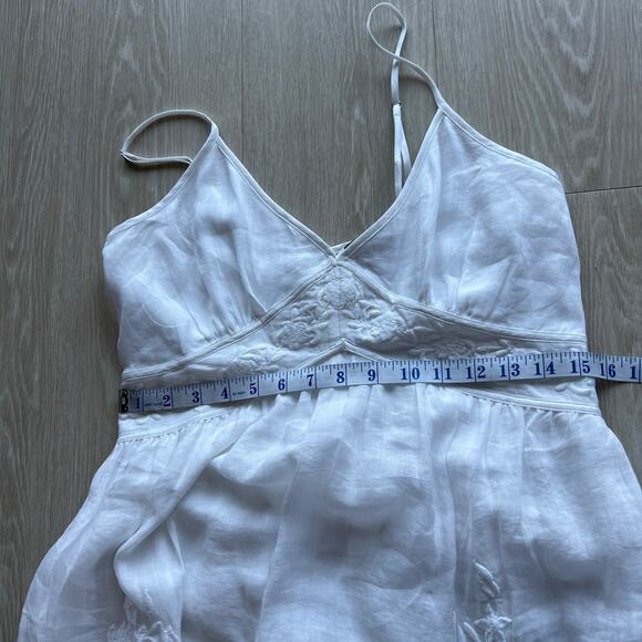 J Crew Embroidered Midi Dress In Ramie Tall 8 White Sheer Boho Cottage - Picture 6 of 13